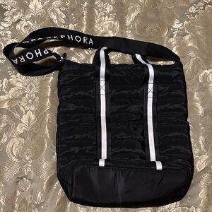 Sephora Black Quilted Messenger Bag